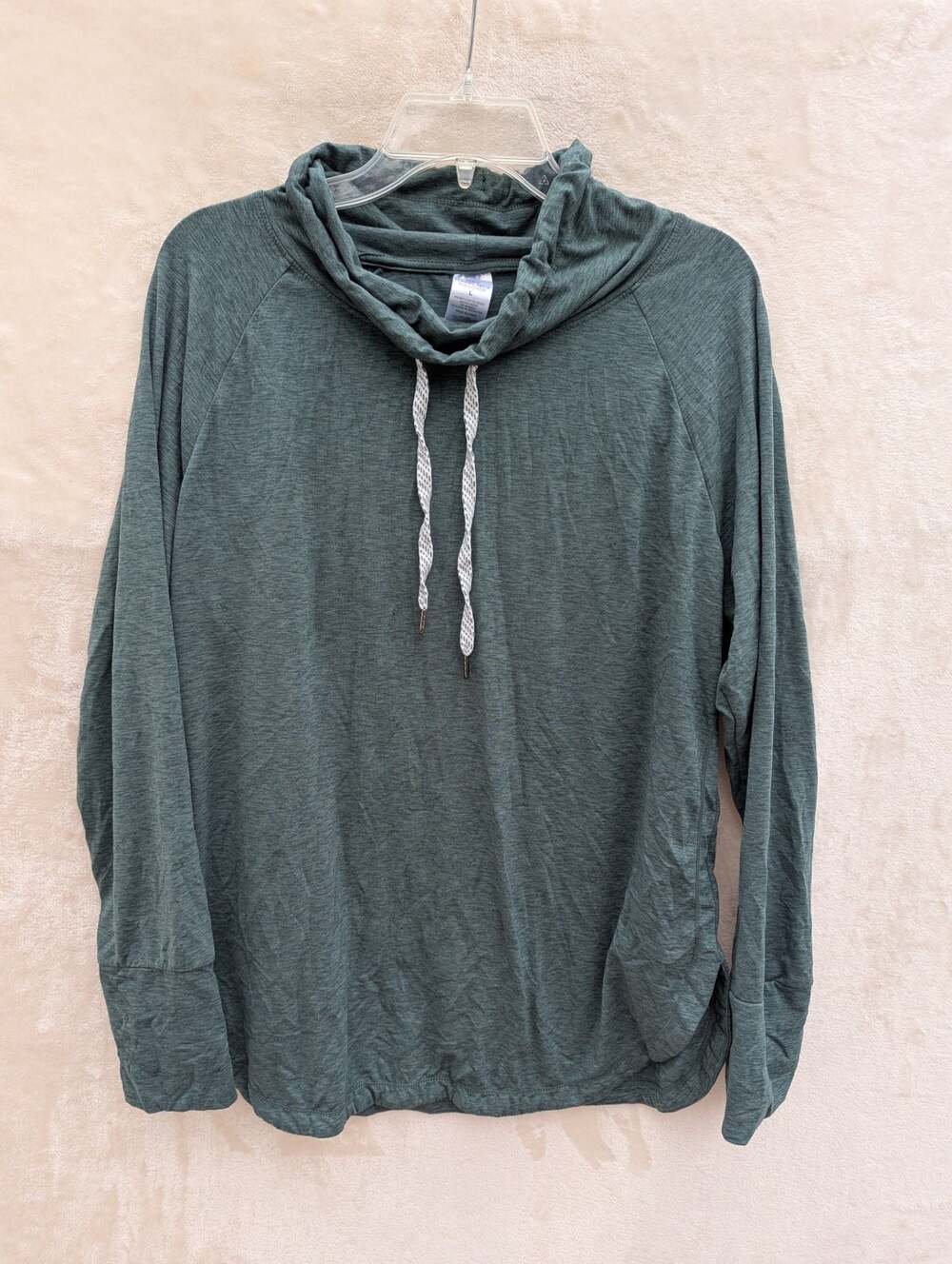 Member's Mark Favorite Soft Funnel Neck Pullover Kelp Heather Green Size L